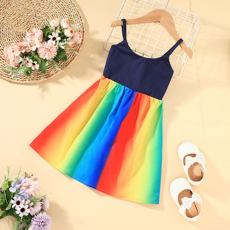 New Fashion Children's Rainbow Dress