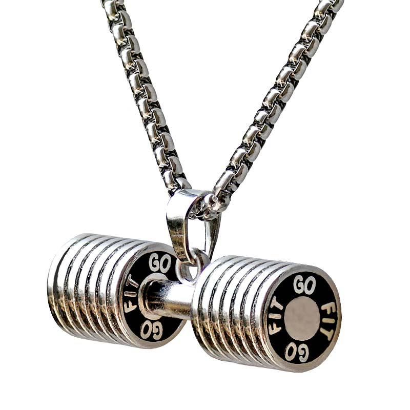 Fashion Barbell Pendant Necklace