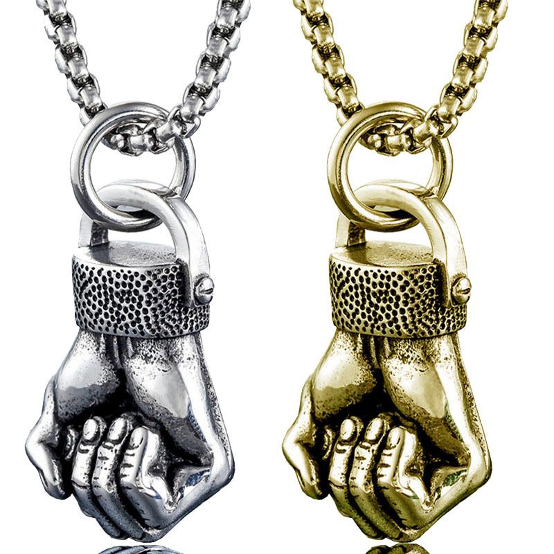 Simple Fist Stainless Steel Necklace Wholesale