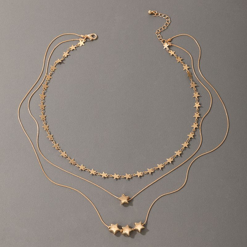 New Fashion Five-pointed Star Pendant Multi-layer Necklace