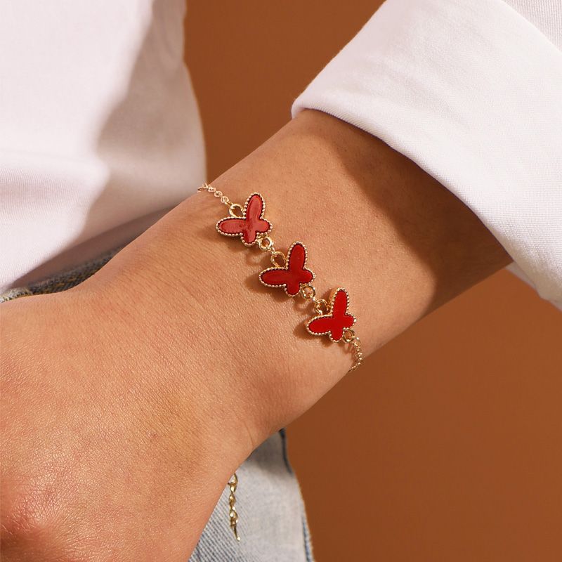 Bracelet À Trois Papillons De Mode Simple