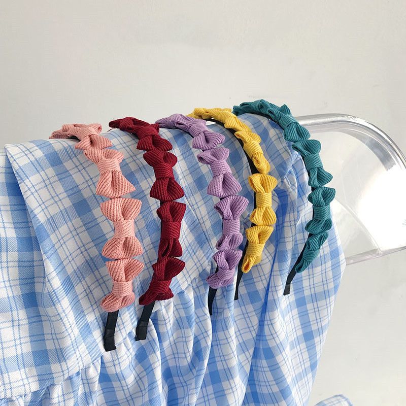 Korean Color Bowknot Thin Side Hairband