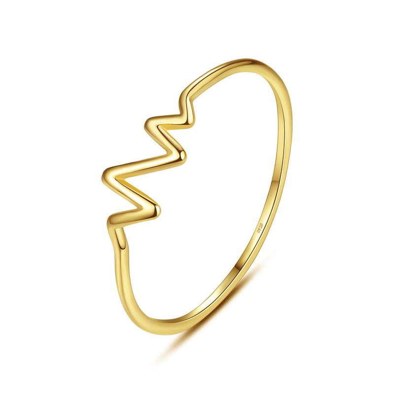 Fashion Electrocardiogram S925 Silver Ring Wholesale