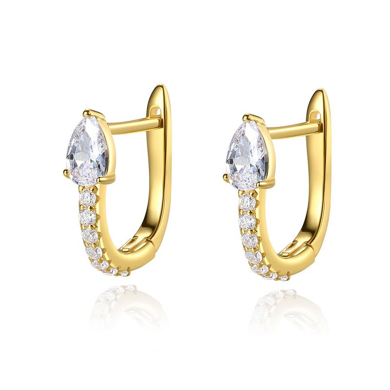 Boucles D&#39;oreilles En Argent Géométrique Diamant Simple En Gros