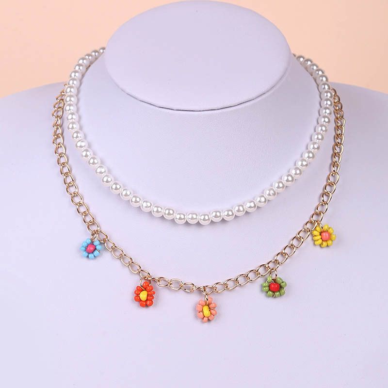 Bohemian Miyuki Beads Flower Multi-layer Long Necklace