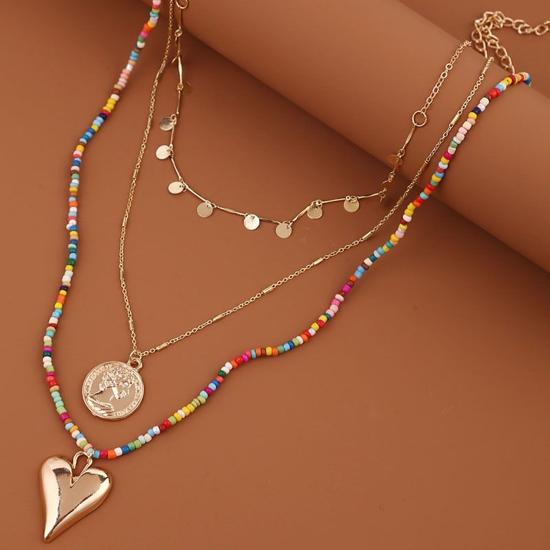 Bohemian Heart-shape Miyuki Beads Multi-layer Necklace