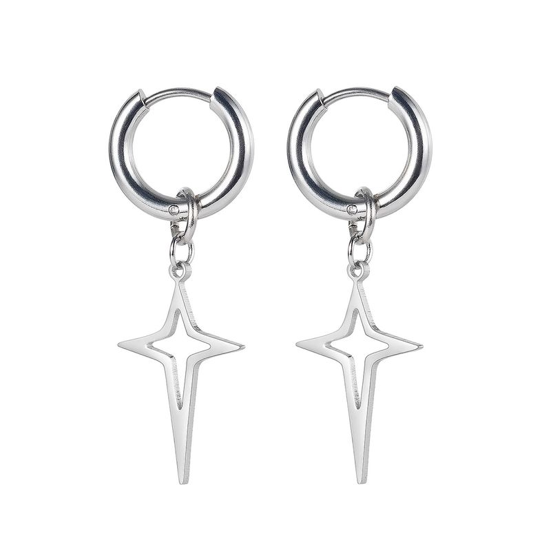 Simple Star Stainless Steel Earrings Wholesale