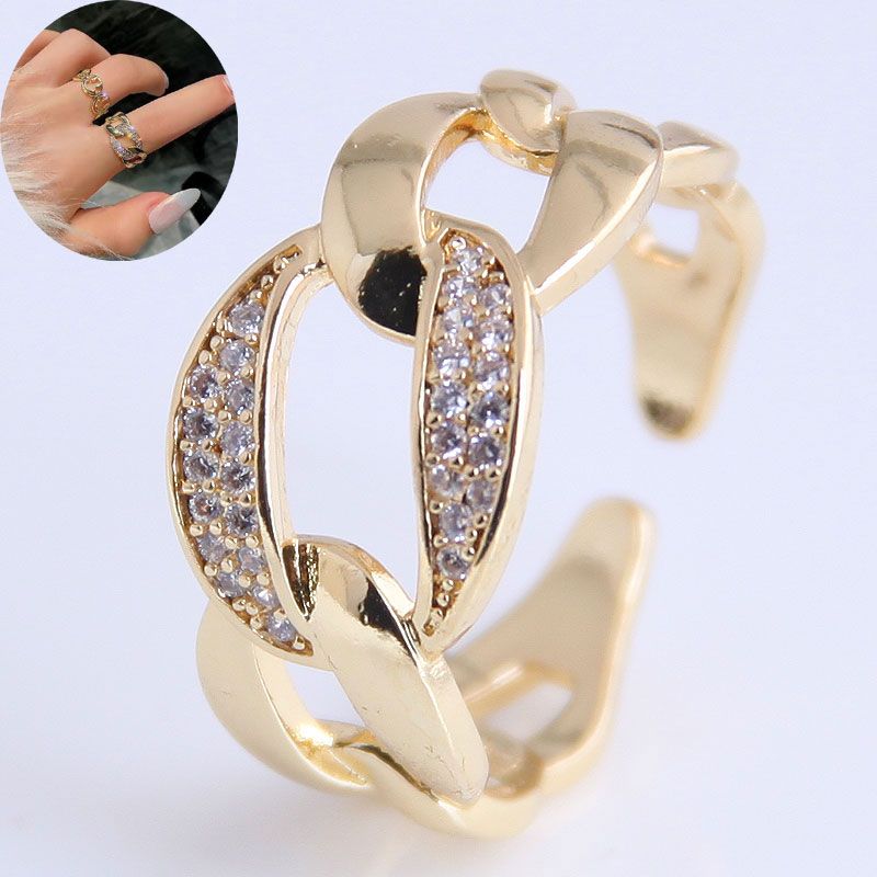 Korean Copper Zircon Open Ring