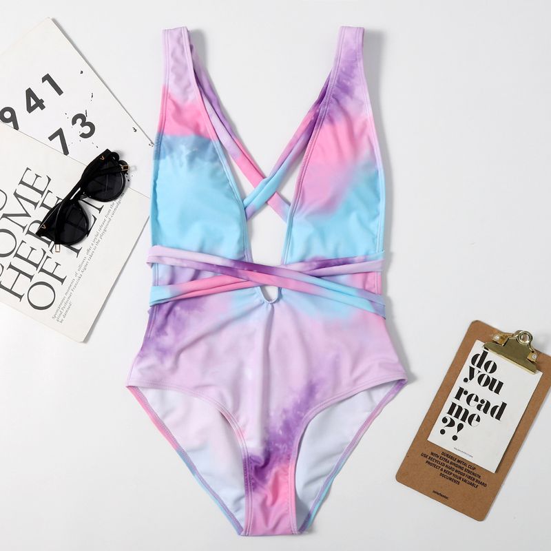 Strappy Printed One-piece Sexy Swimsuit