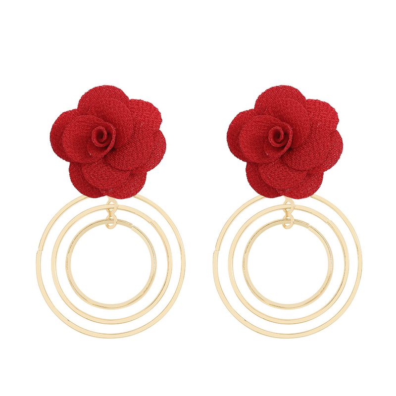 Sweet Cloth Flower Earrings