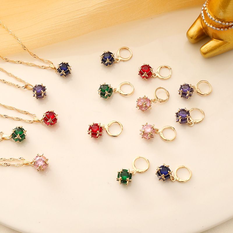 Fashion Multicolor Square Crystal Necklace