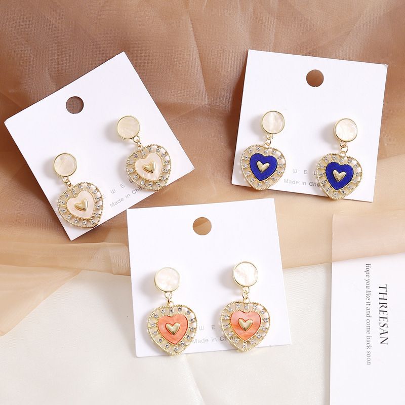 Fashion Simple Multicolor Heart Earrings