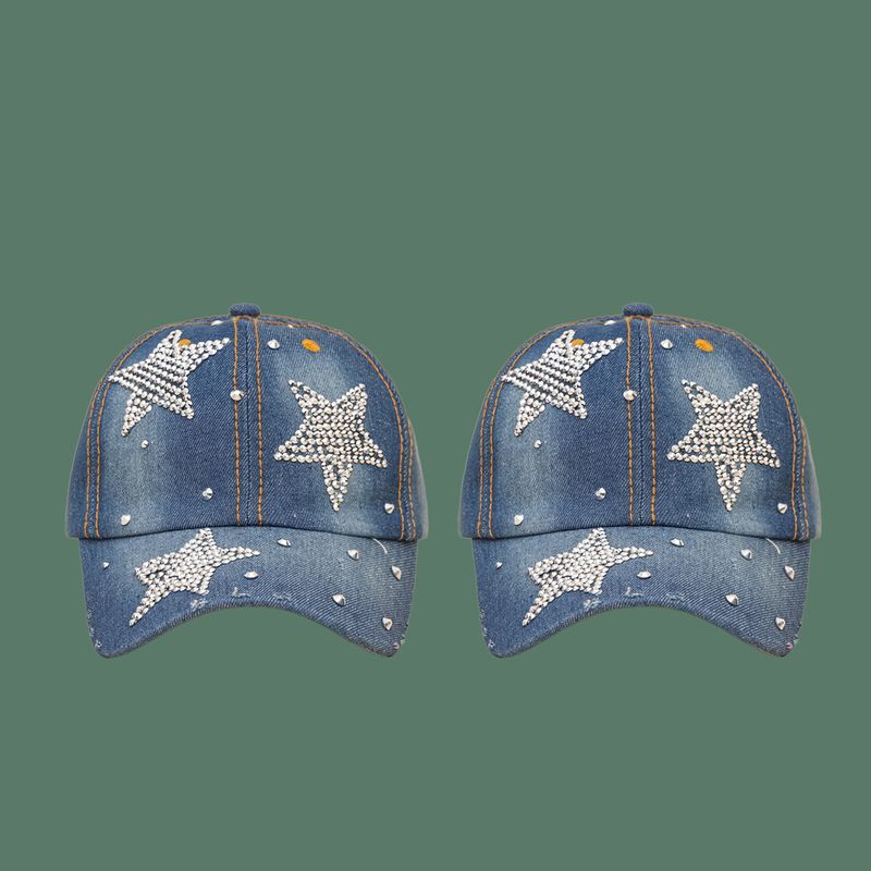 Gorra De Béisbol De Estrella De Cinco Puntas Con Diamantes De Moda Coreana