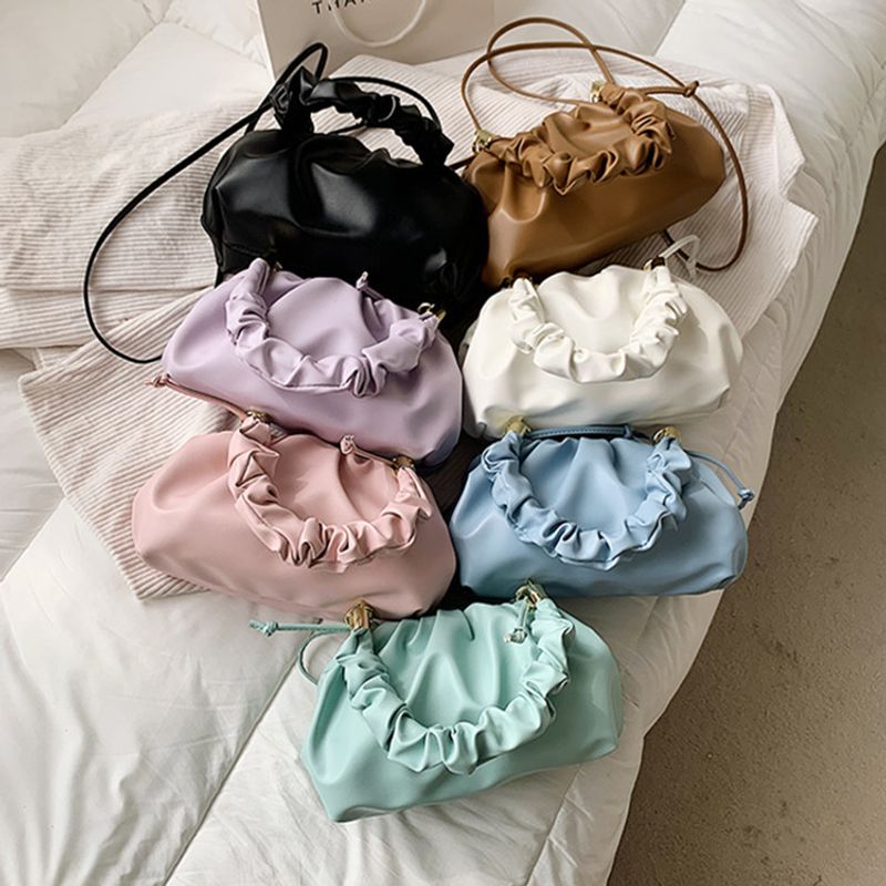 Simple Solid Color Portable Cloud Bag