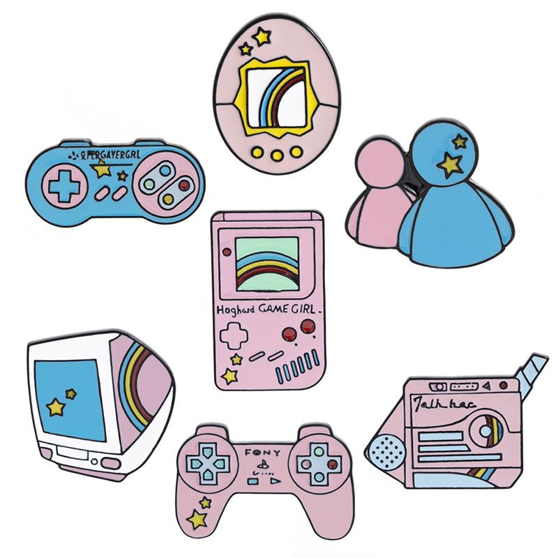 Korea Creative Cute Cartoon Retro Game Console Brooch