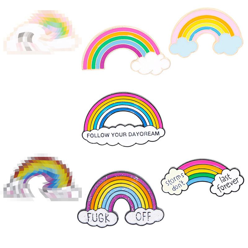 Cartoon Cute Colorful Rainbow Brooch