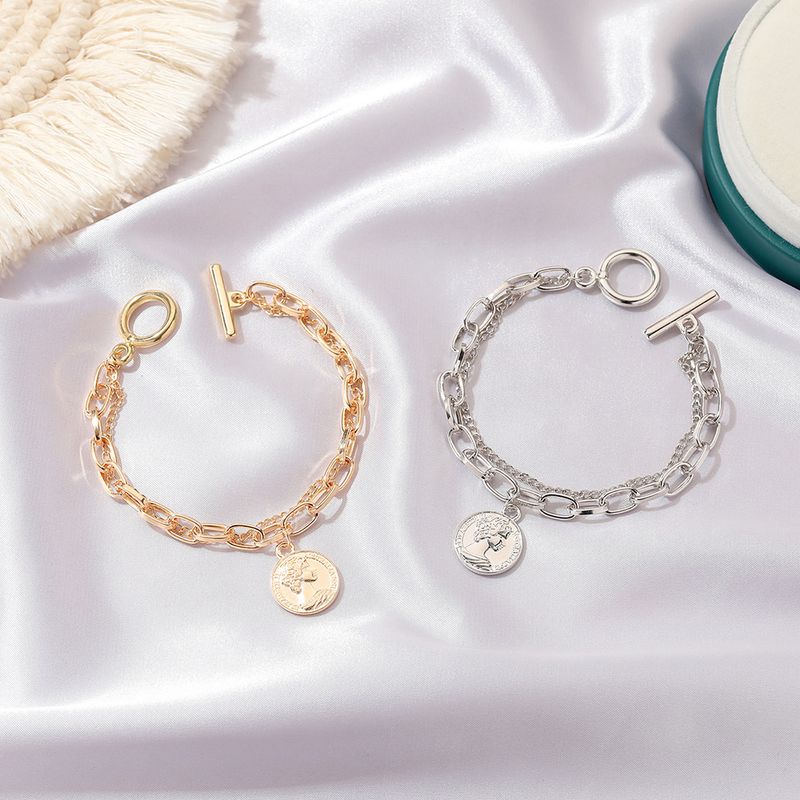 Korean Retro Round Brand Double-layer Bracelet