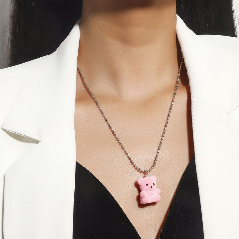 Korea Simple Bear Necklace