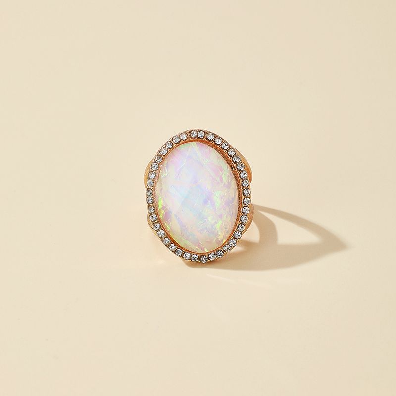 Retro Oval Colorful Gemstone Ring