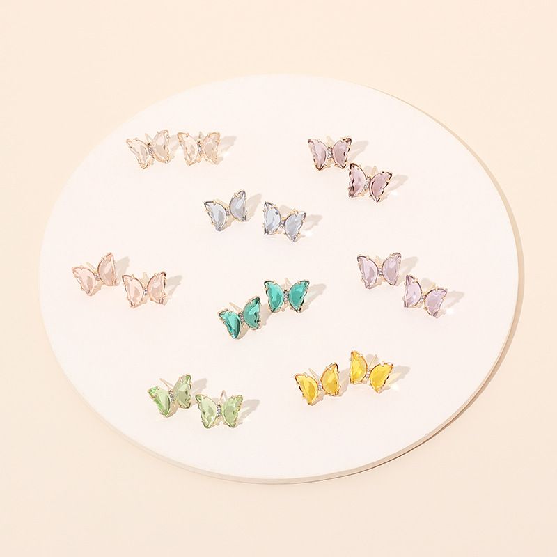Einfache Schmetterlingsharz Ohrringe Großhandel