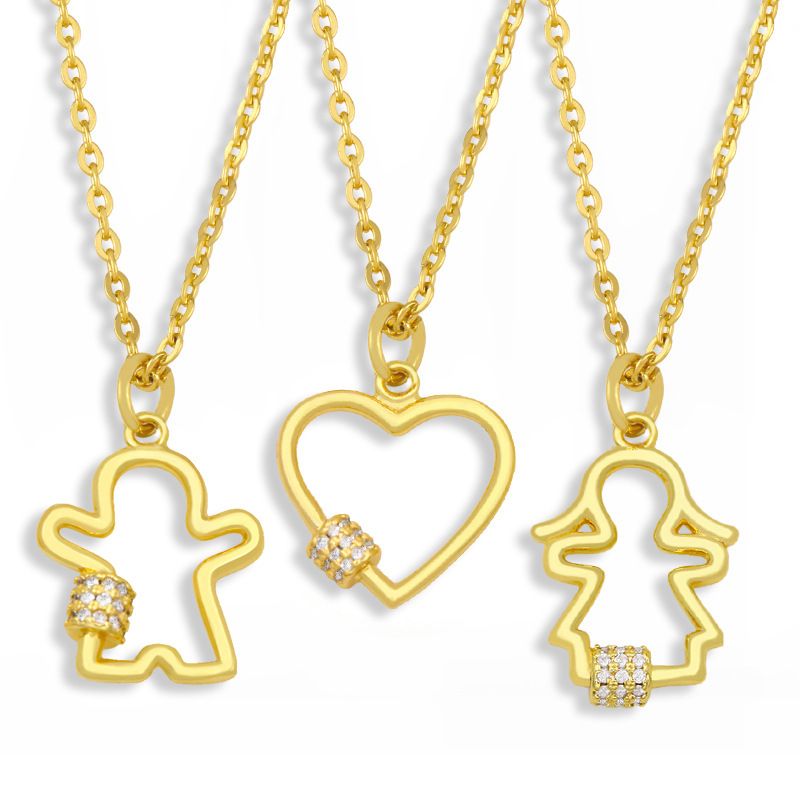Fashion Heart-shape Copper Zircon Necklace Wholesale