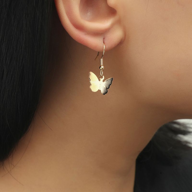 Fashion Small Three-dimensional Metal Butterfly Earrings