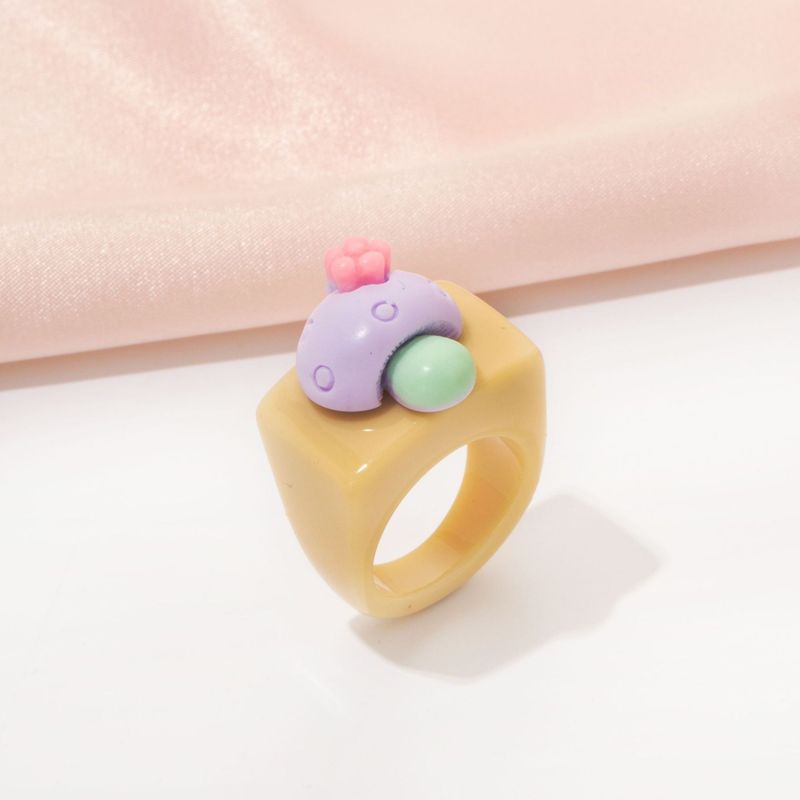 Fashion Acrylic Mushroom Ring