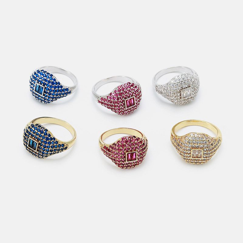Fashion Geometric Gold-plated Diamond Ring