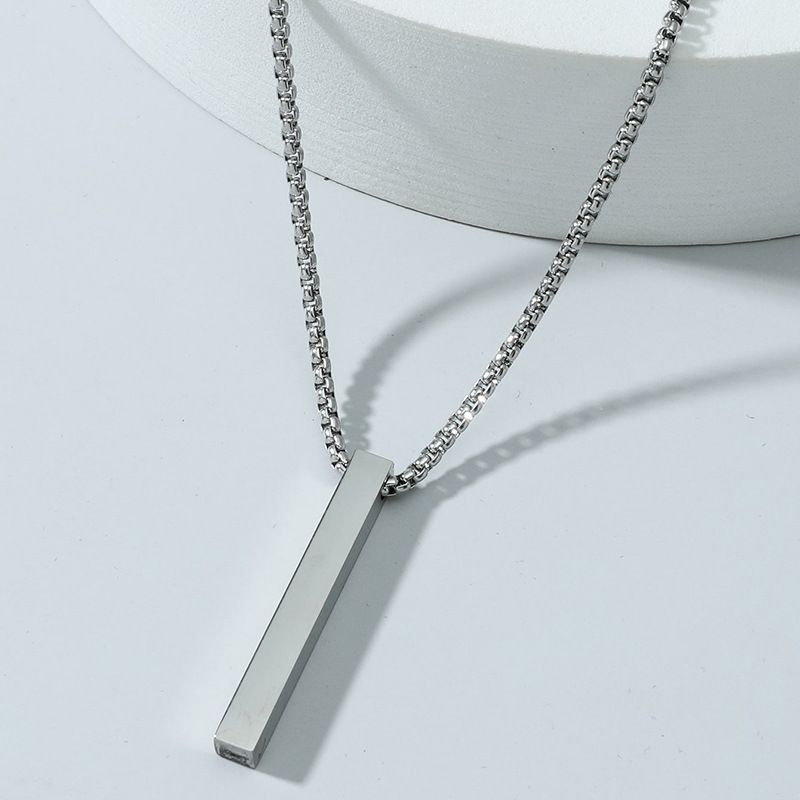 Simple Style Geometric Stainless Steel Titanium Steel Plating Men's Pendant Necklace