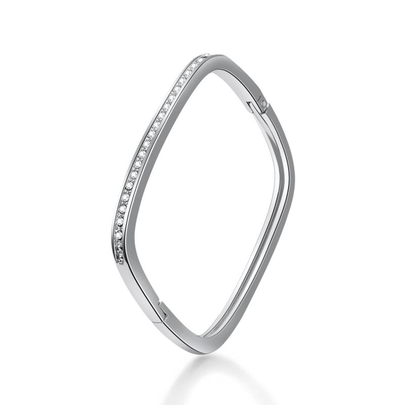 Simple Square Diamond Alloy Bracelet