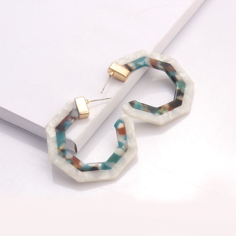 Fashion Two-color Stitching Earrings