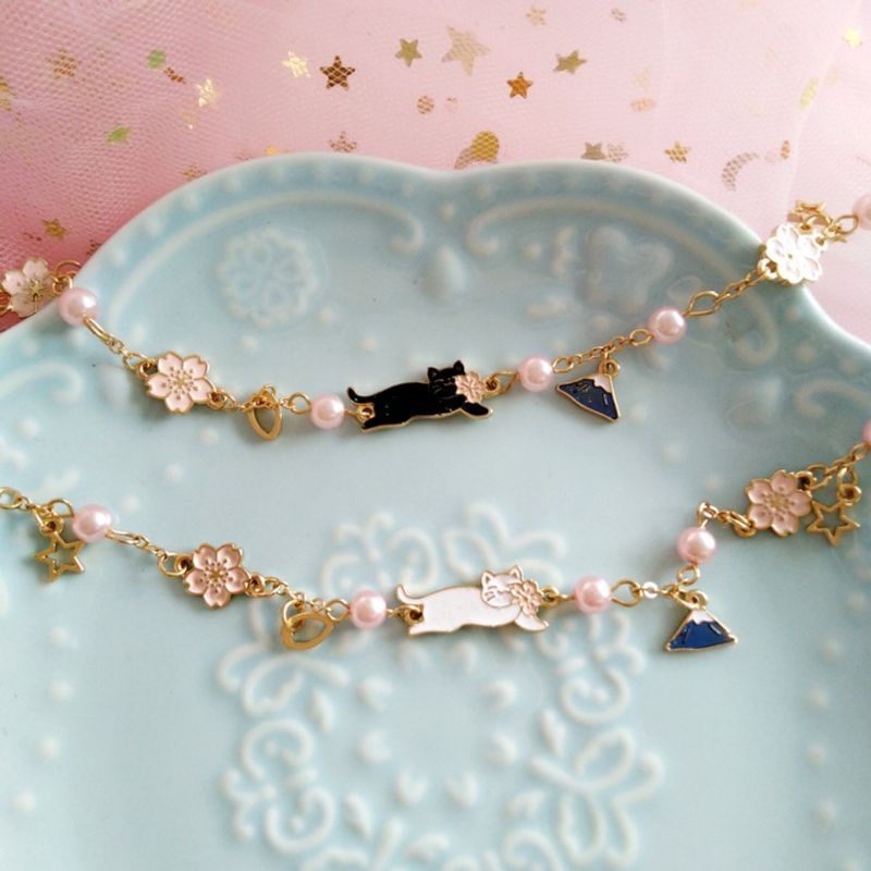 Fashion Dripping Oil Flower Pearl Bracelet