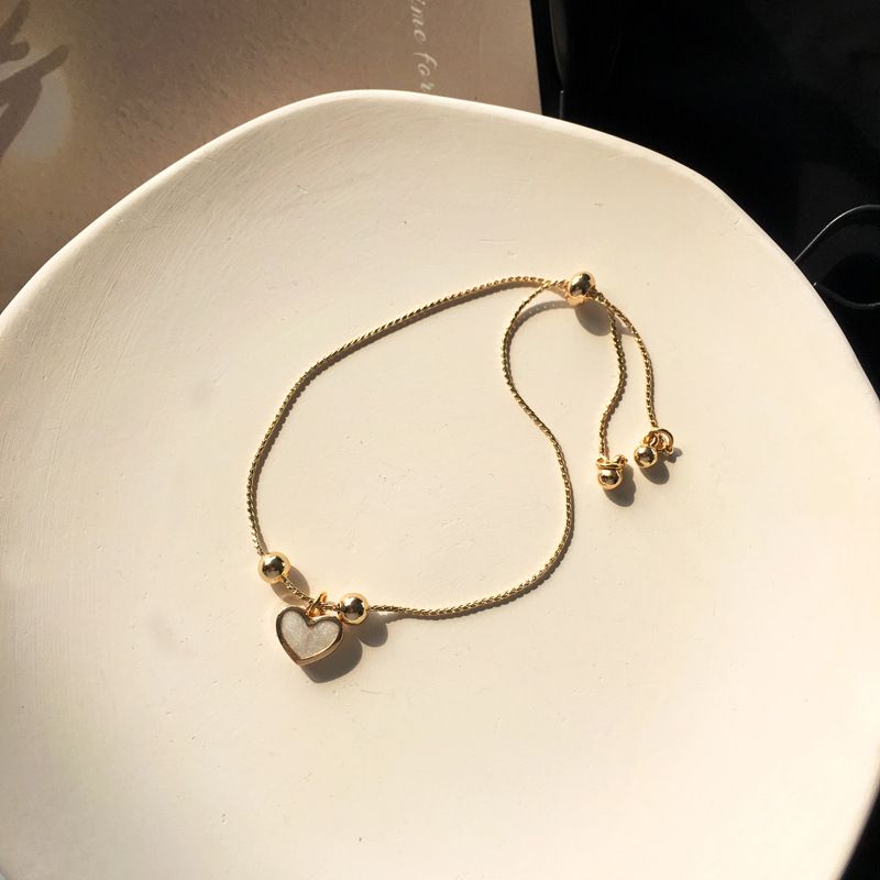 Simple Heart-shaped Alloy Bracelet Wholesale