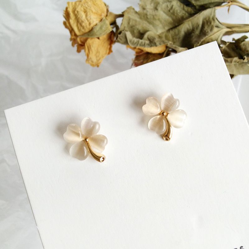 Korea Four-leaf Flower Earrings