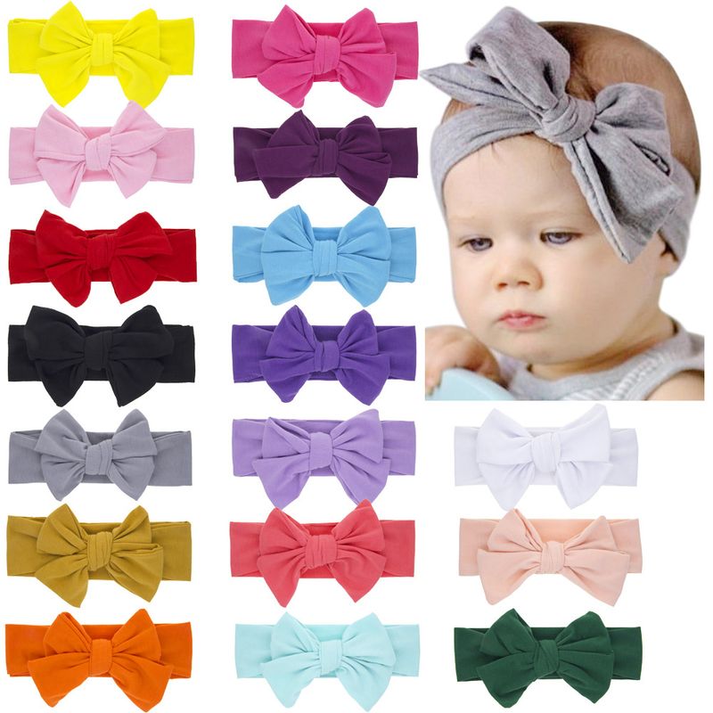 Children's Solid Color Double Bow Headband