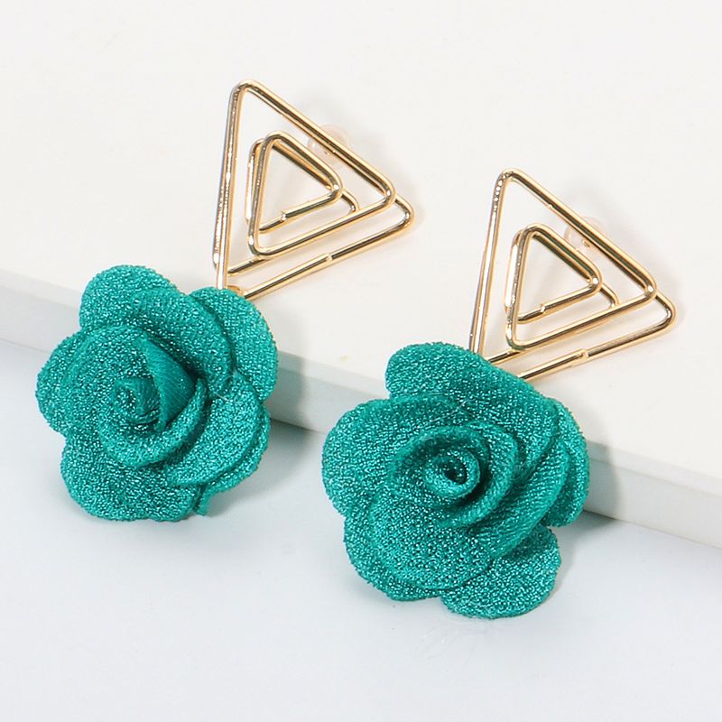 Korean Triangle Flower Earrings Wholesale