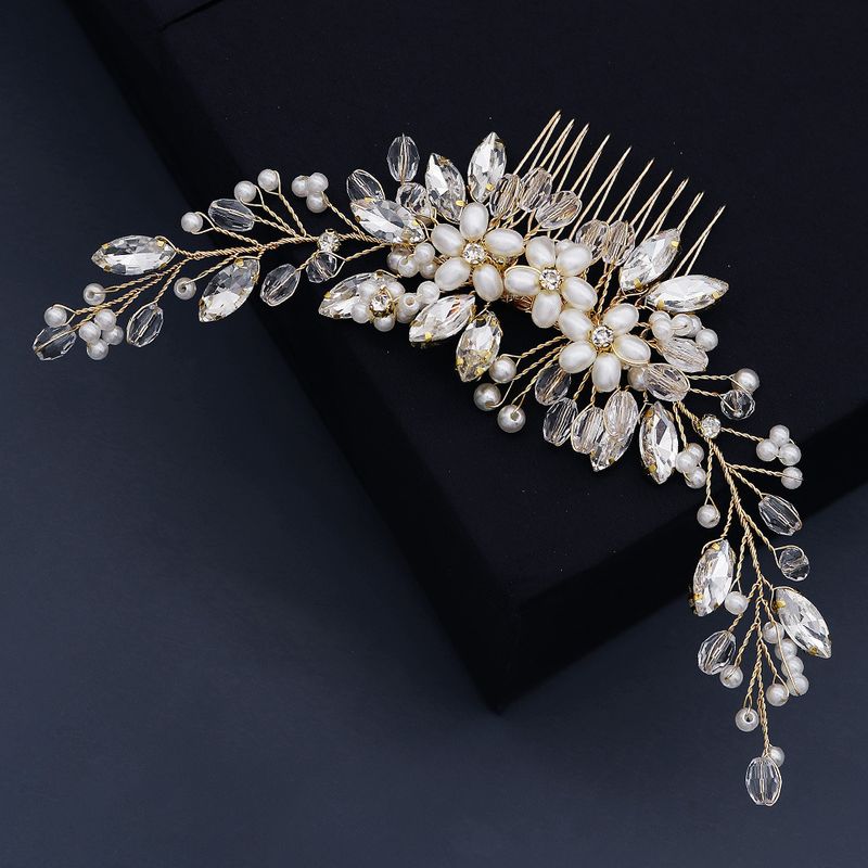 Bridal Jewelry New Flowers Handmade Pearl Insert Comb