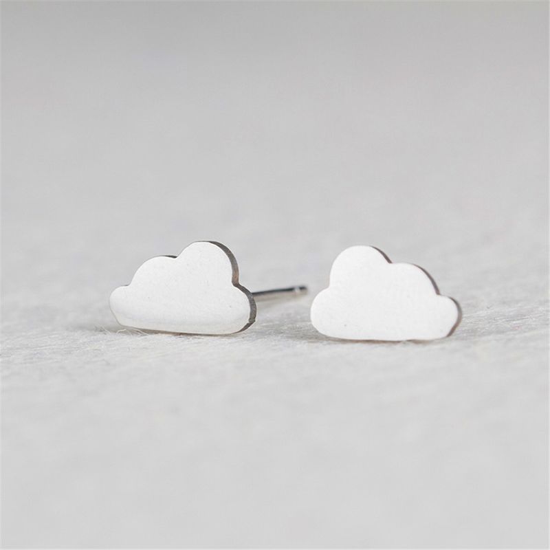 Boucles D&#39;oreilles En Acier Inoxydable Simple Nuage En Gros