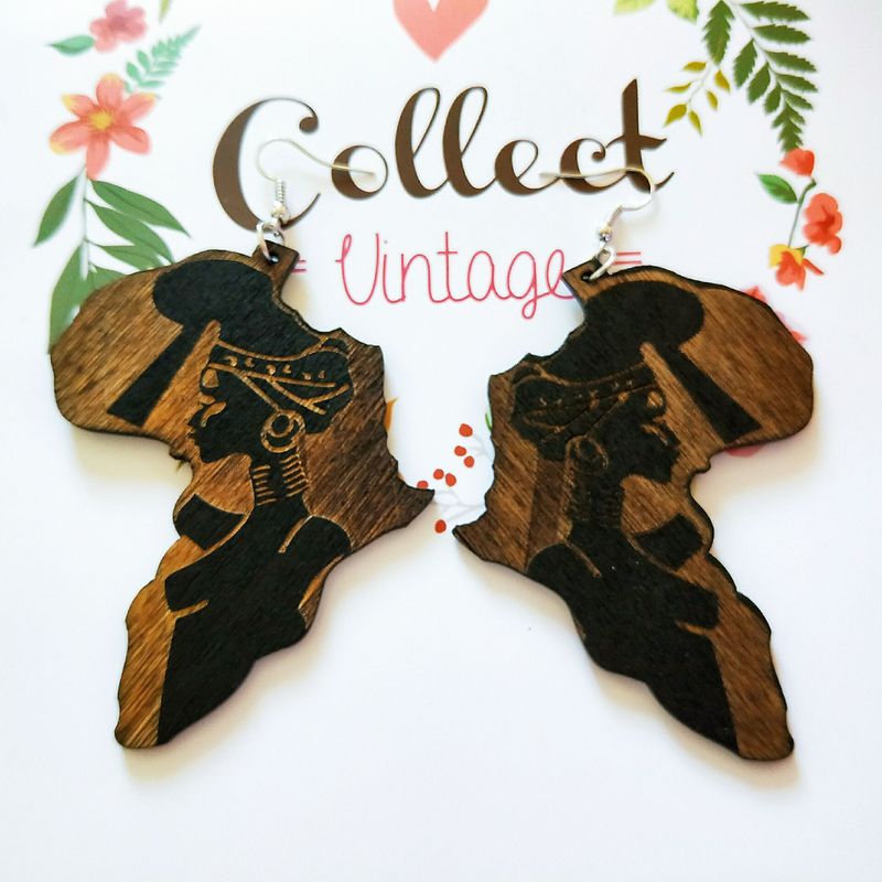 Fashion Carved Wooden Earrings