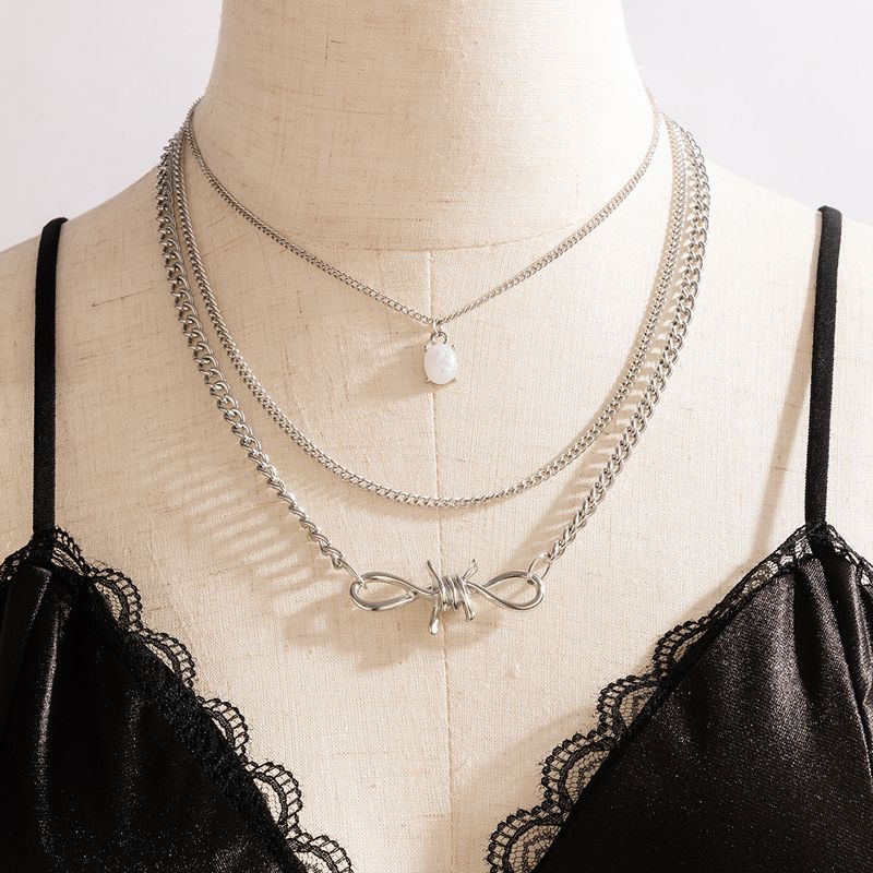 Neue Einfache Perlenlegierung Geknotete Halskette