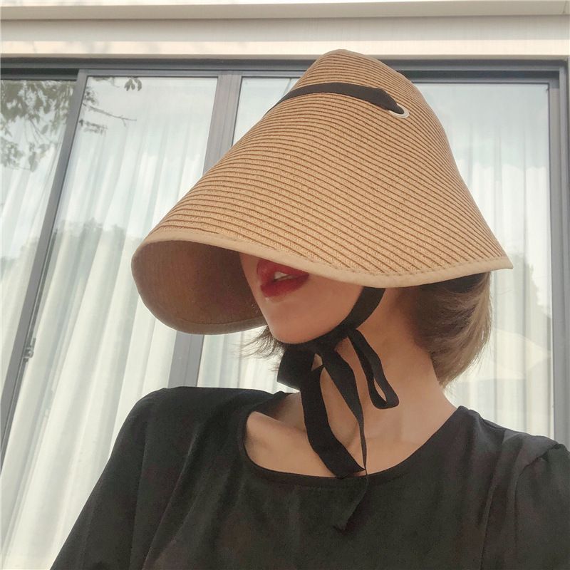 Fashion Sunscreen Big Brim Empty Top Straw Hat