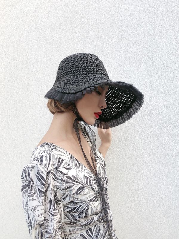 Sombrero De Paja Superior Vacío De La Sombrilla De La Protección Solar Del Cordón De La Moda