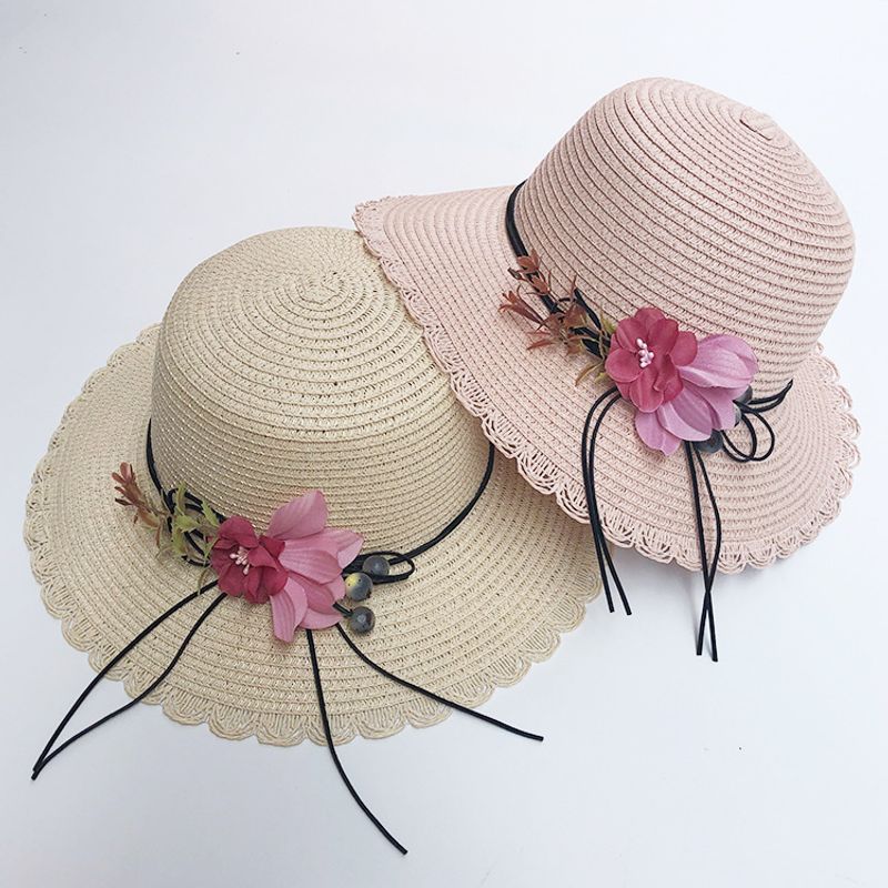 Korean Flower Sunshade Sunscreen Foldable Straw Hat