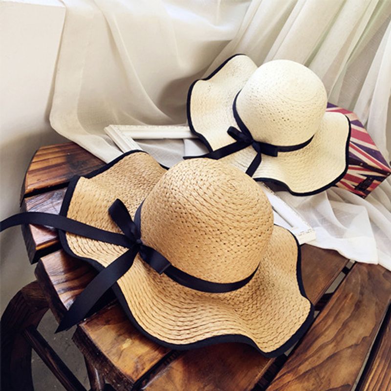 Korean Bowknot Sunshade Sunscreen Straw Hat