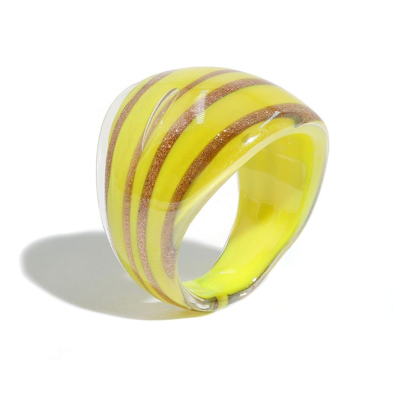 Fashion Golden Texture Colored Glaze Ring