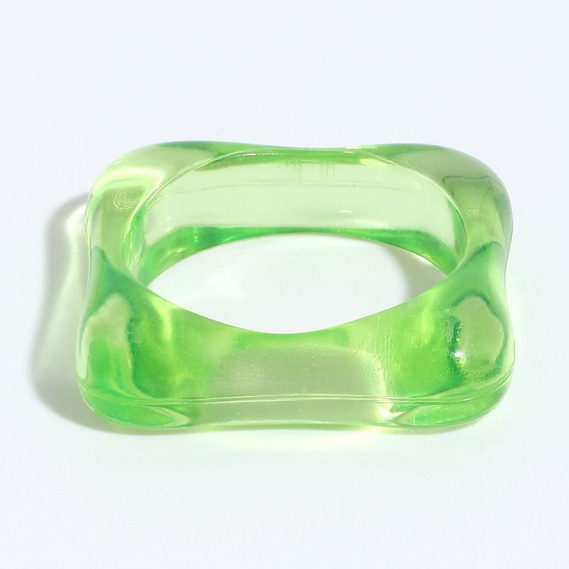 Hip-hop Color Diamond-shaped Resin Ring