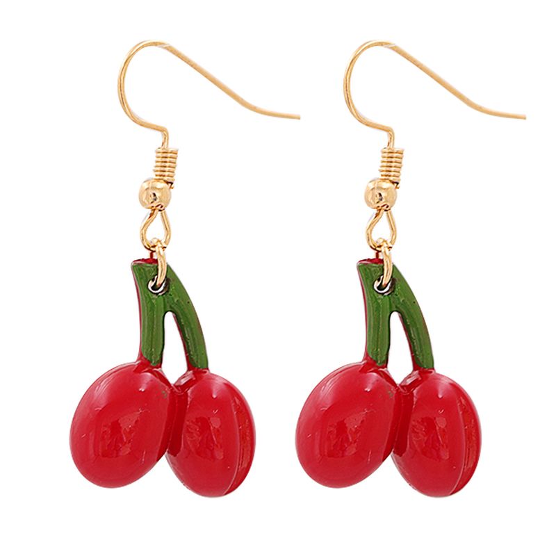 Korean Small Cherry Resin Earrings Wholesale