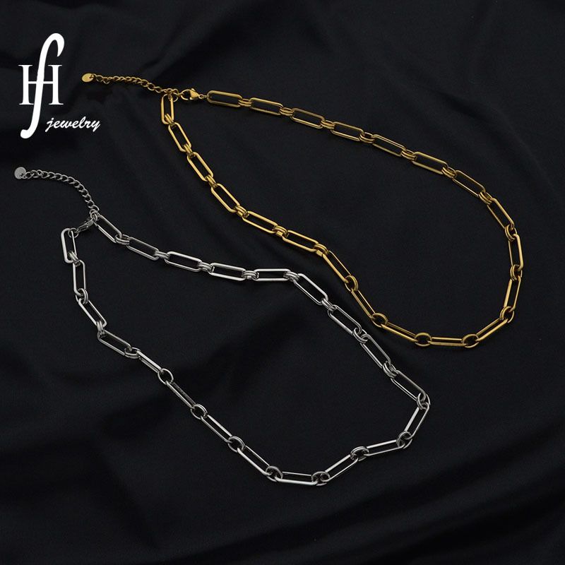 Fashion Geometric Thick Chain Titanium Steel Necklace