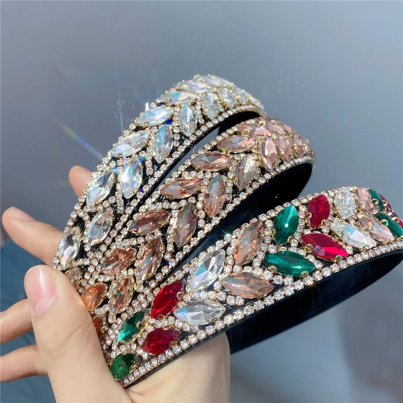 Fashion Crystal Wide-edge Diamond Gemstone Headband