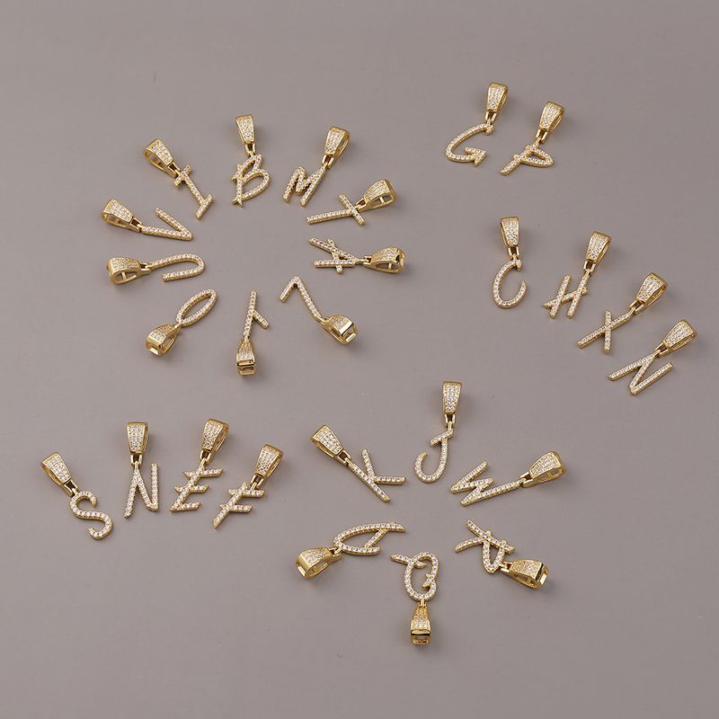 Fashion 26 English Alphabet Copper Zircon Necklace Wholesale